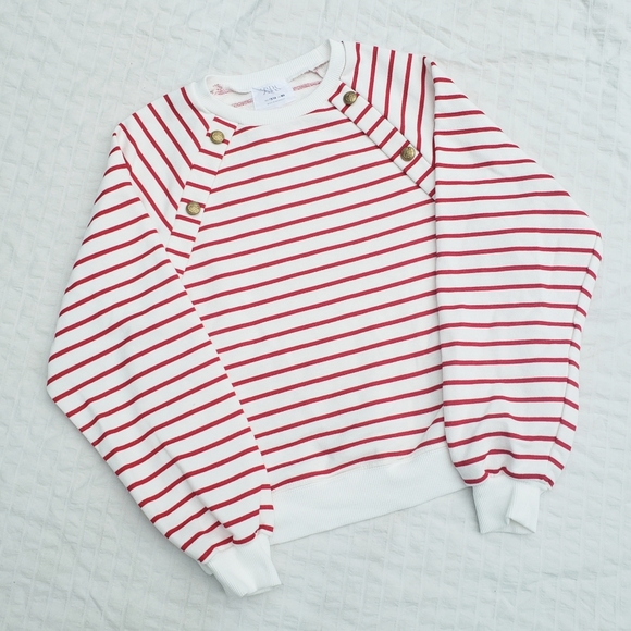 Zara Red Striped Sweater